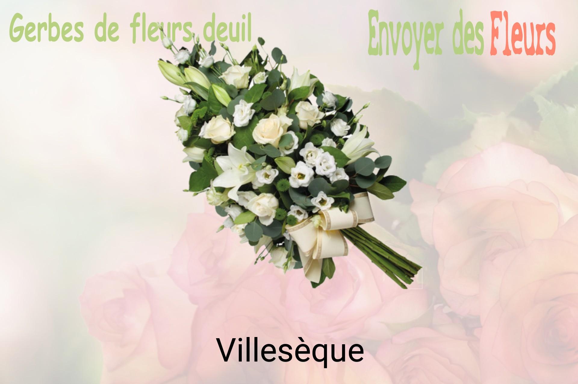 Gerbe de fleurs de deuil livrée à Villesèque